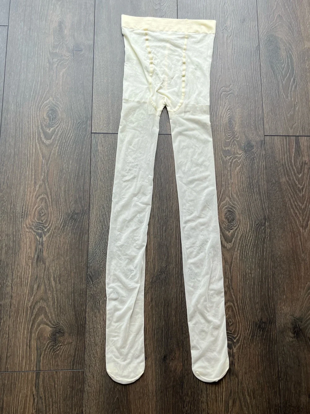 Cream Sheer Star Embellished Tights